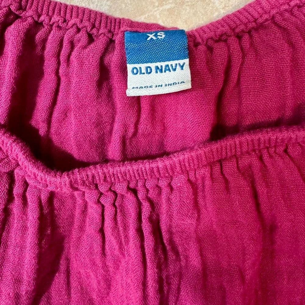 Old Navy Vintage Boysenberry Mini Dress Ruffled Puff Sleeves Y2K Cottagecore XS